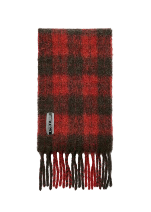 Our Legacy Estate Scarf Burnt Red Plaid Uomo - 2
