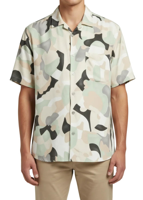 Amaranto Camicia Camouflage Uomo