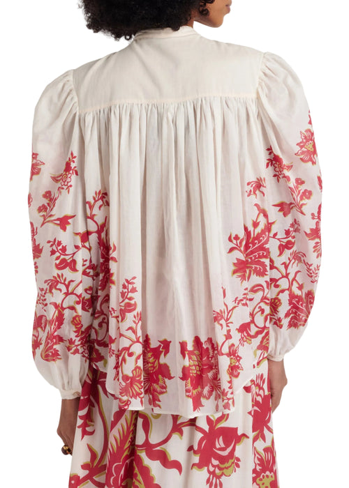 Women's pleated shirt band col - 2