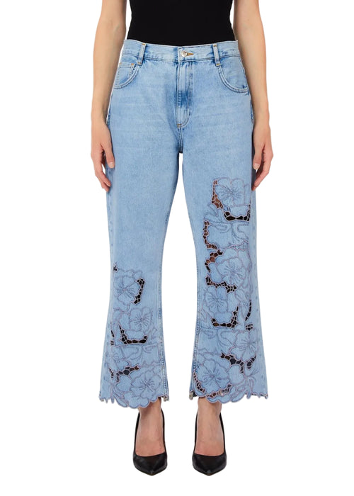 Pant.straight flower