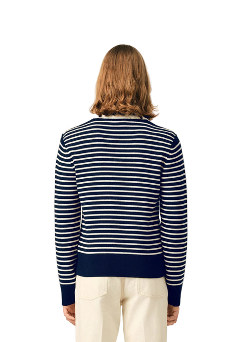 Ami Paris Pull Striped Crewneck Sweaterp Uomo - 2