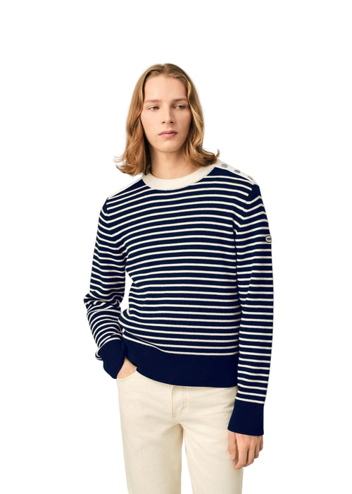 Ami Paris Pull Striped Crewneck Sweaterp Uomo