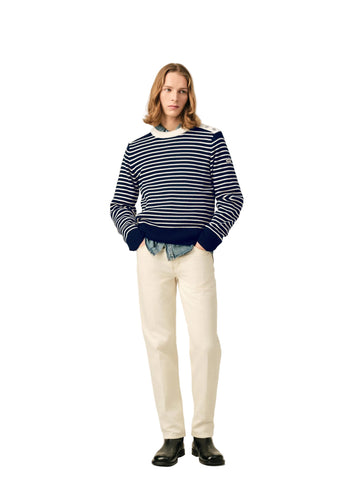 Ami Paris Pull Striped Crewneck Sweaterp Uomo - 3
